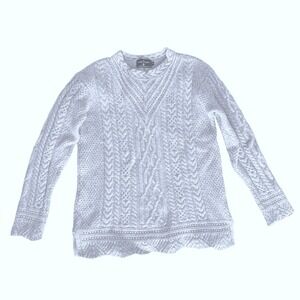 The Irish Store Womens XL Sweater Fishermans‎ Oarmans Cable Knit Blue Indie Boho